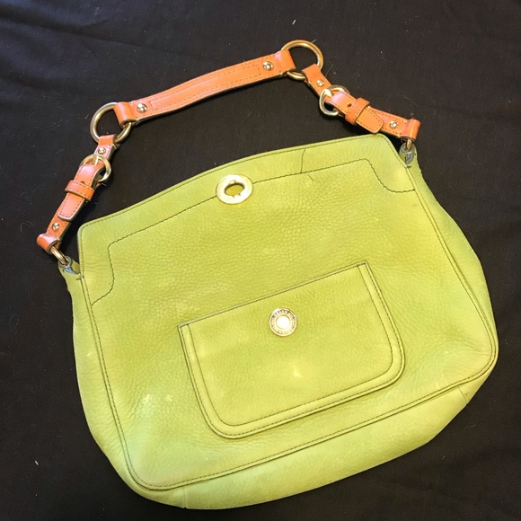 Coach Handbags - COACH Green Suede Handbag